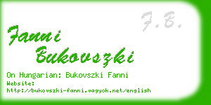 fanni bukovszki business card